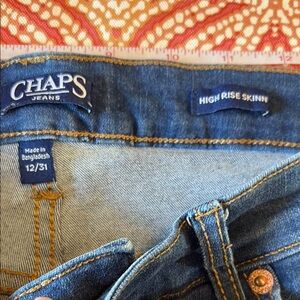Chaps Women's High Rise Skinny Jeans - Blue sz 12 EUC